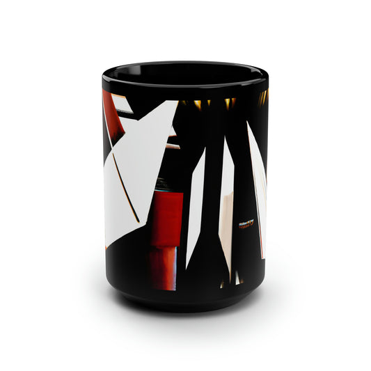 Adrienne Holtzmann - Applied Force, Abstractly - Black Ceramic Mug 15oz