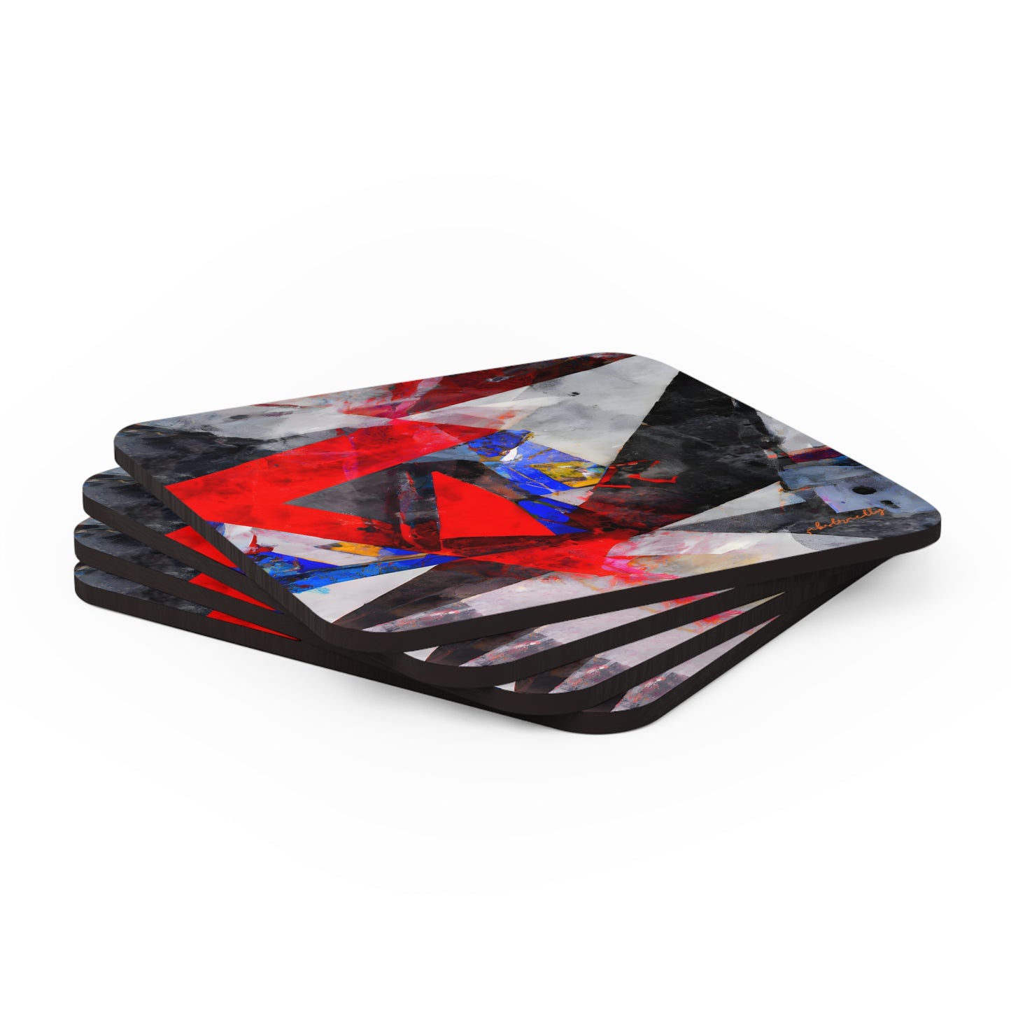 William Kerrigan - Friction Force, Abstractly - Corkwood Coaster Set of 4