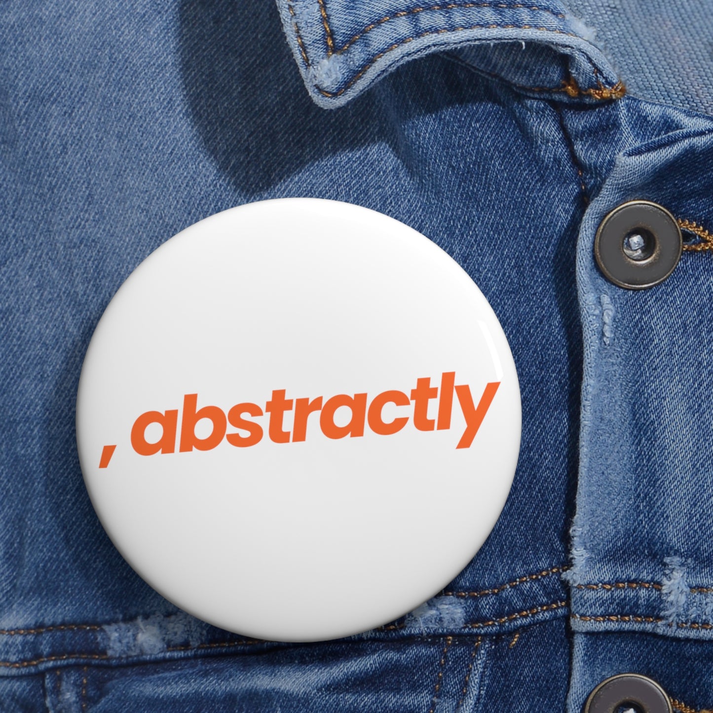 [, abstractly] Orange-on-White - Pin Button