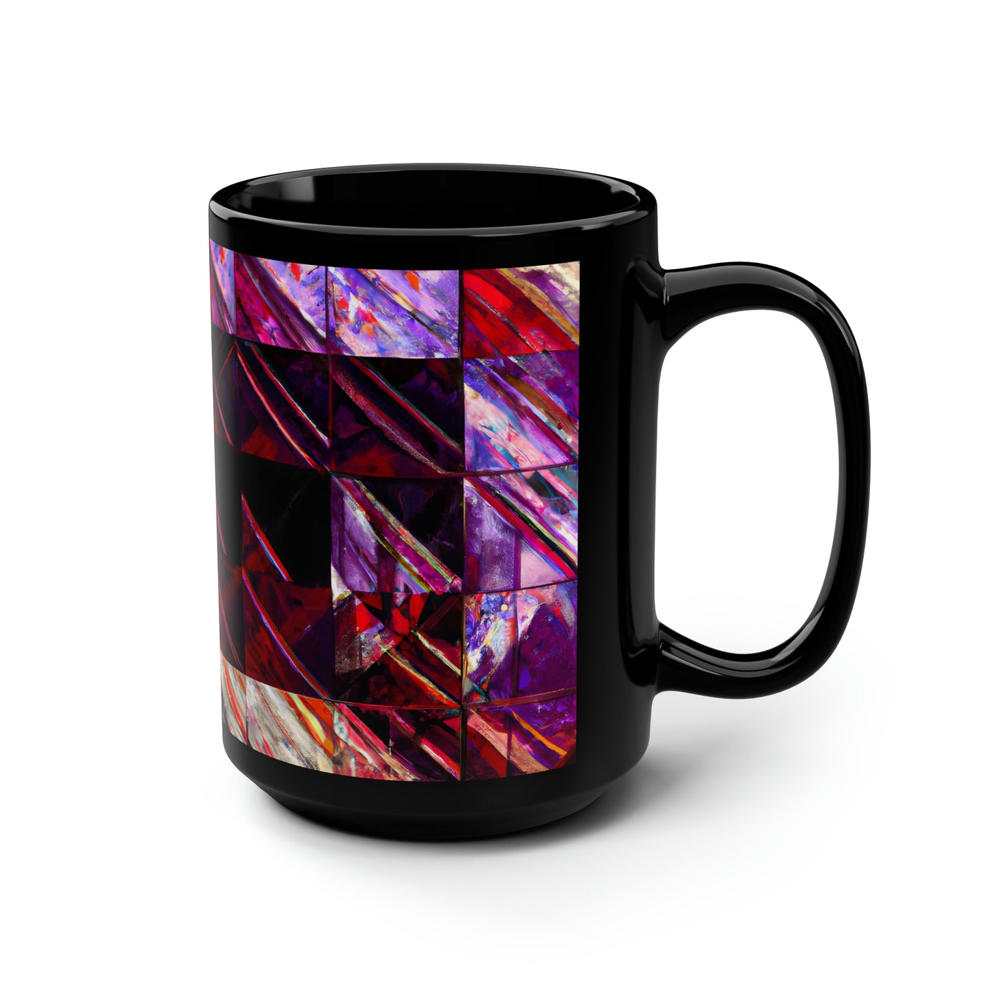 Nancy Hartley - Friction Force, Abstractly - Black Ceramic Mug 15oz