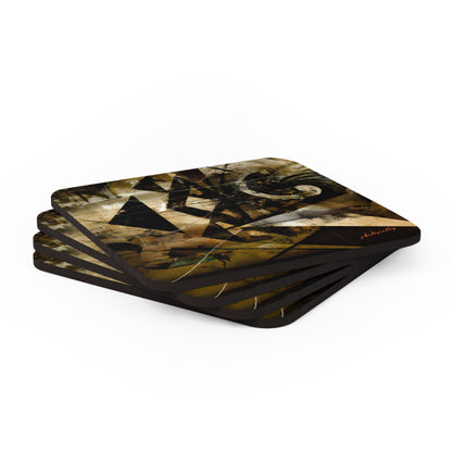 Amelia Barrington - Applied Force, Abstractly - Corkwood Coaster Set of 4