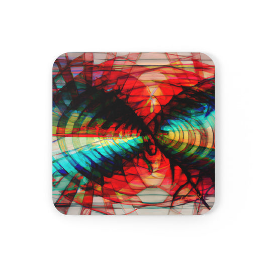 Yulia Sparks - Electromagnetic Force, Abstractly - Corkwood Coaster Set of 4