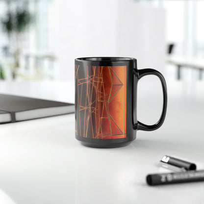 Alec Richardson - Tension Force, Abstractly - Black Ceramic Mug 15oz