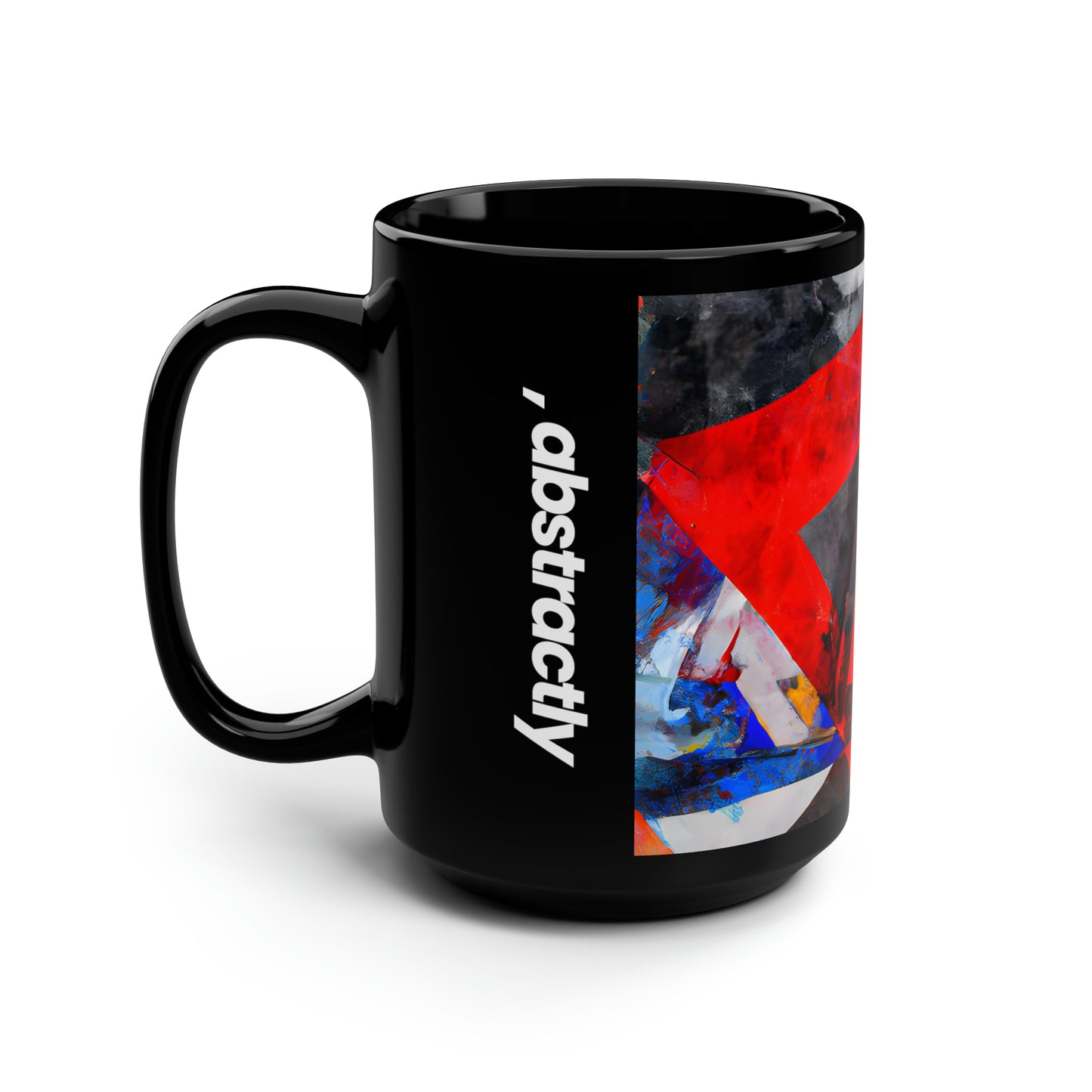 William Kerrigan - Friction Force, Abstractly - Black Ceramic Mug 15oz