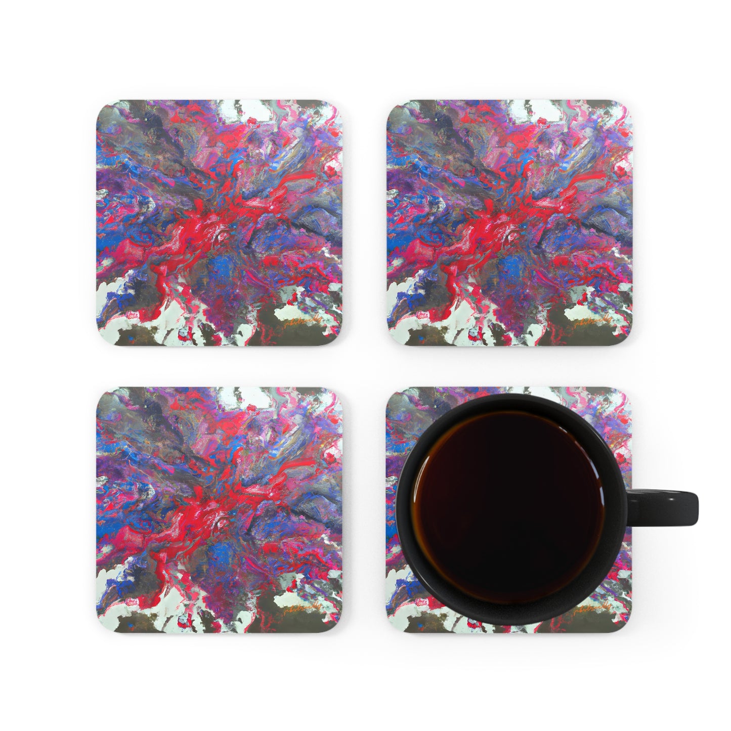 Adalbertonium Fluxide - Chemistry, Abstractly - Corkwood Coaster Set of 4