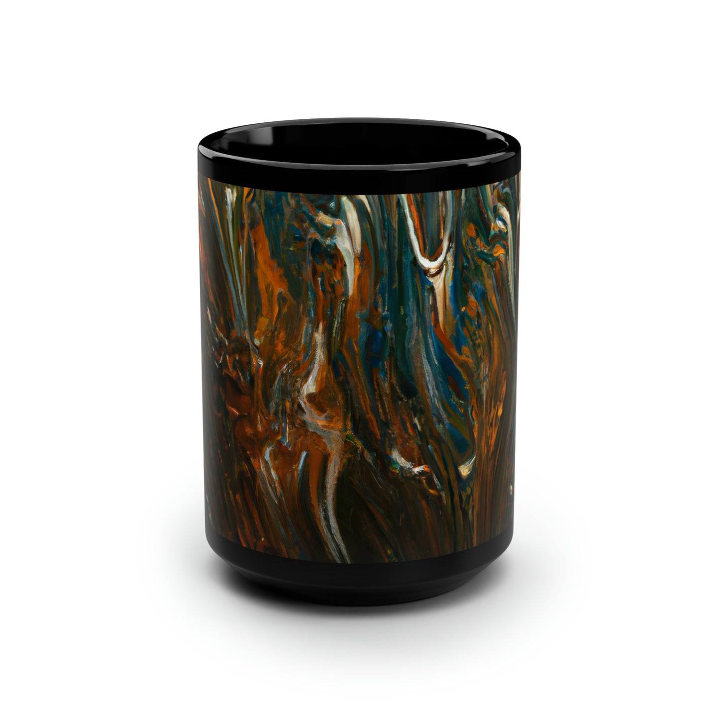 Hovenite Crystalline Matrix - Chemistry, Abstractly - Black Ceramic Mug 15oz