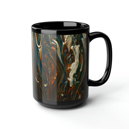 Hovenite Crystalline Matrix - Chemistry, Abstractly - Black Ceramic Mug 15oz