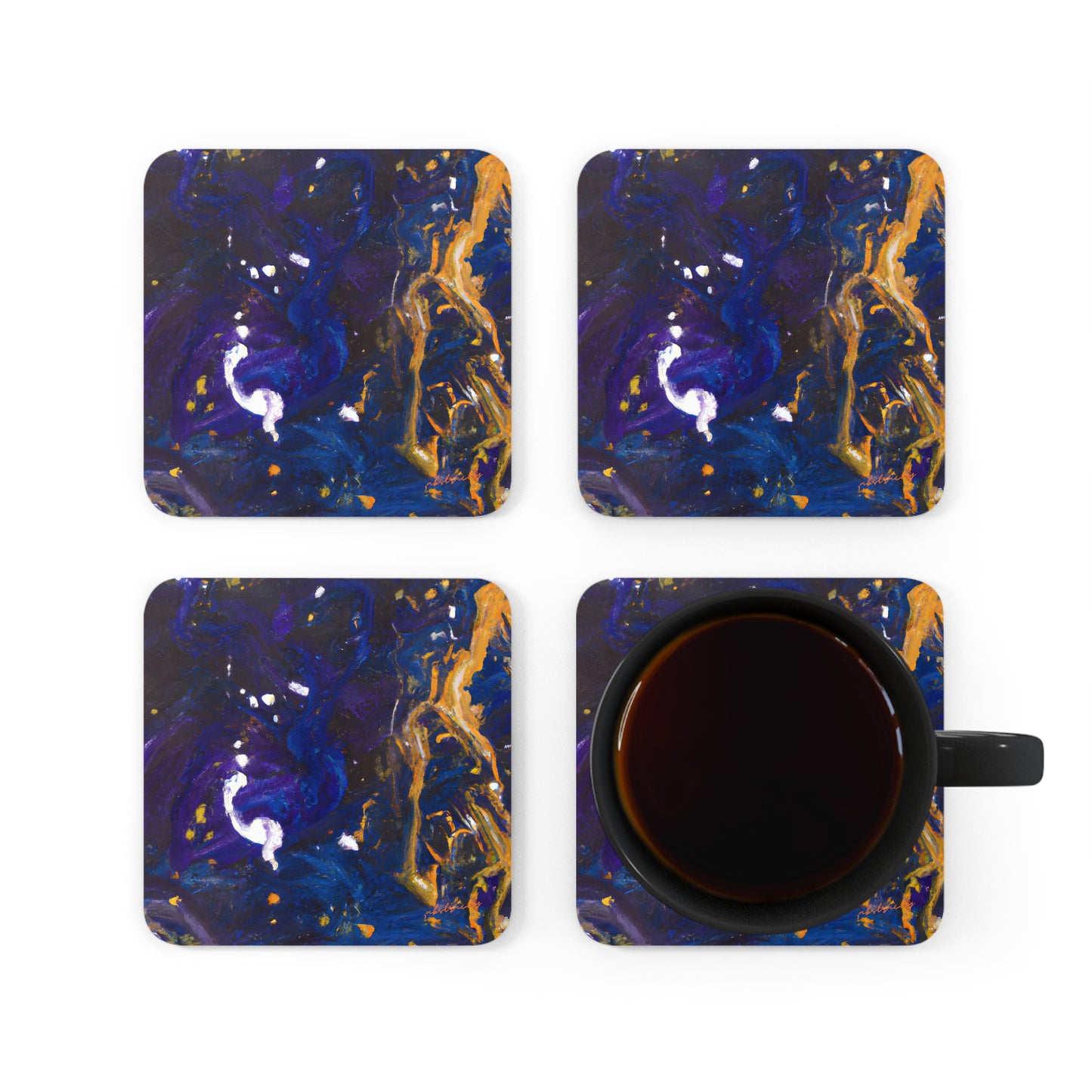 Quantum Elixirium - Chemistry, Abstractly - Corkwood Coaster Set of 4