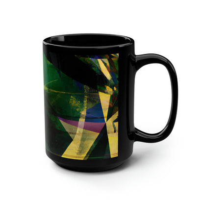 Karl Whitlock - Weak Force, Abstractly - Black Ceramic Mug 15oz