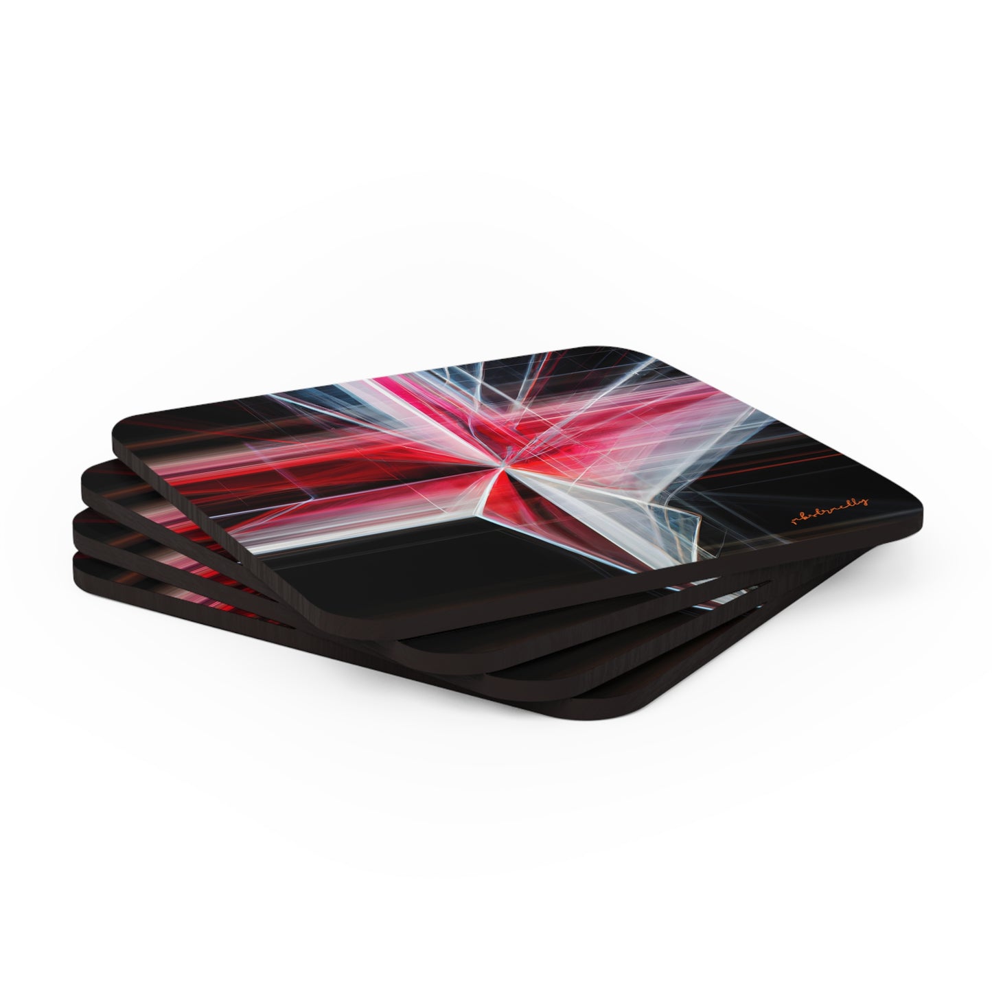 Oliver Schrodinger - Weak Force, Abstractly - Corkwood Coaster Set of 4