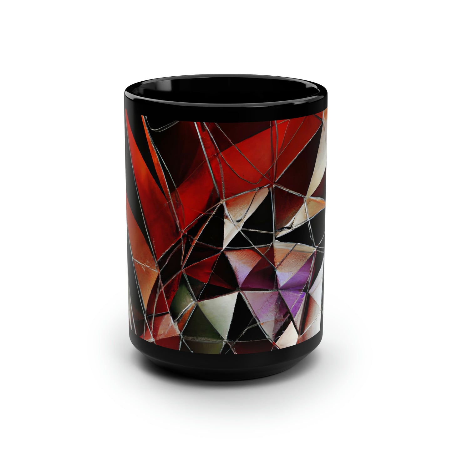 Oscar Klein - Tension Force, Abstractly - Black Ceramic Mug 15oz