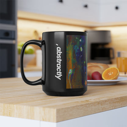 Quantum Sapphire Element - Chemistry, Abstractly - Black Ceramic Mug 15oz