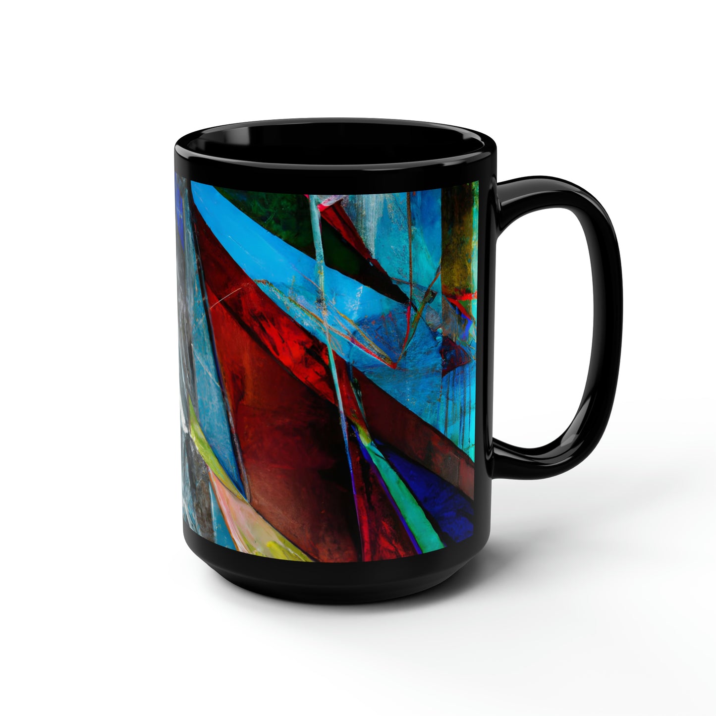 Miles Caldwell - Friction Force, Abstractly - Black Ceramic Mug 15oz