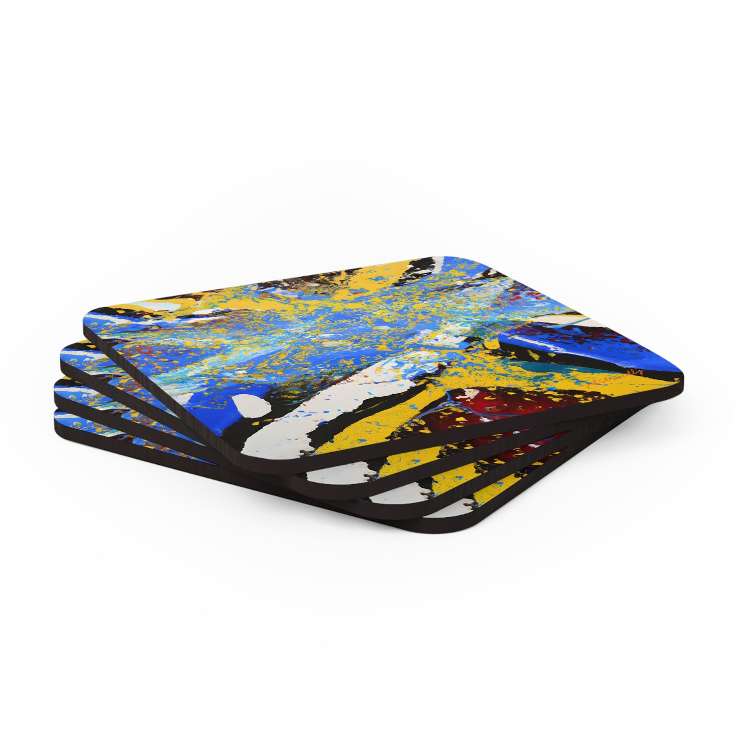 Petrivnium Oxide - Chemistry, Abstractly - Corkwood Coaster Set of 4