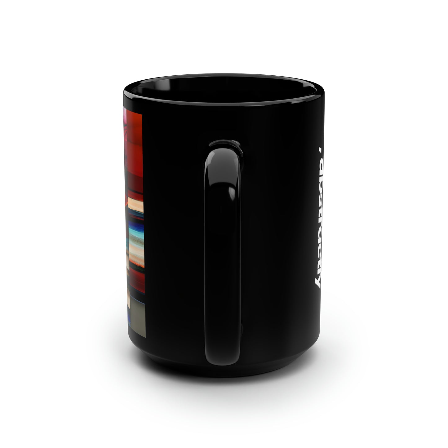 Alexandra Bouchard - Applied Force, Abstractly - Black Ceramic Mug 15oz