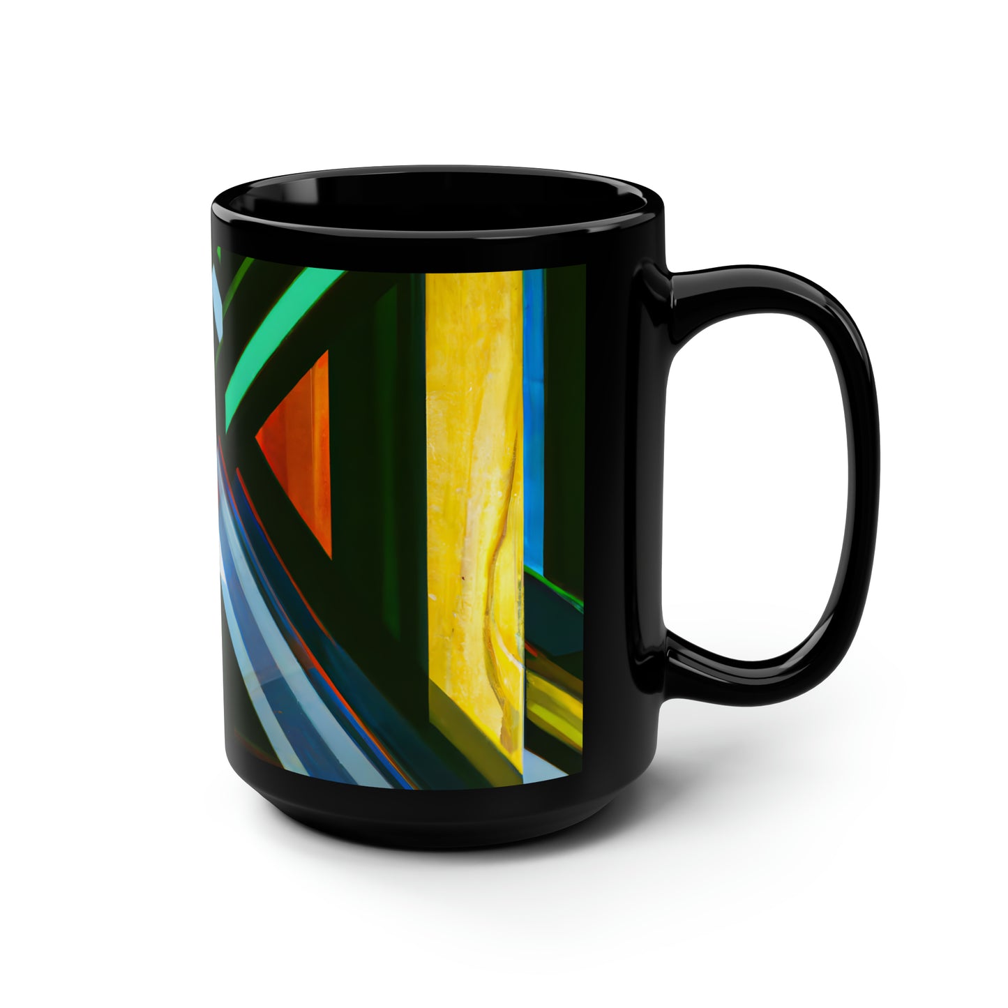 Chester Strauss - Friction Force, Abstractly - Black Ceramic Mug 15oz