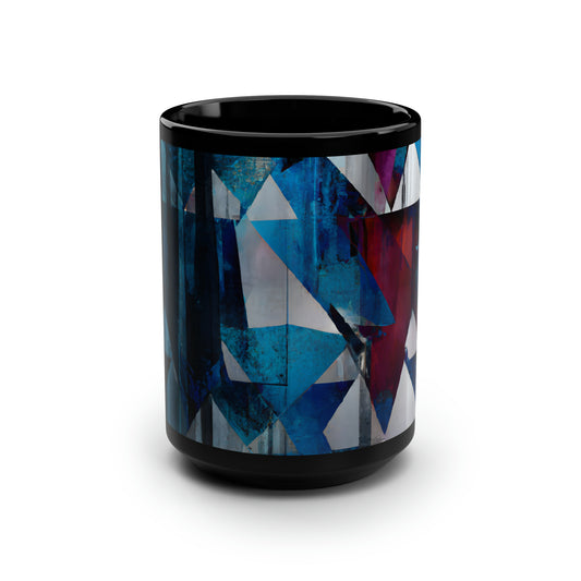 Mila Forsythe - Friction Force, Abstractly - Black Ceramic Mug 15oz