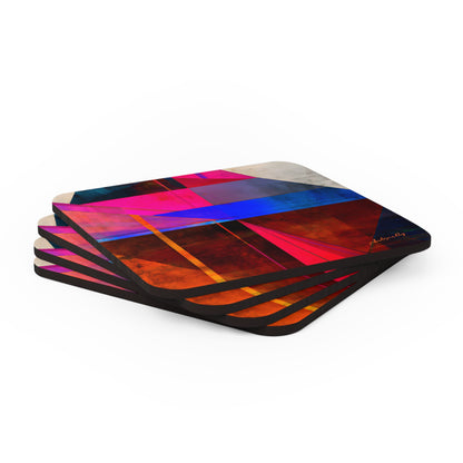 Marion Friesner - Strong Force, Abstractly - Corkwood Coaster Set of 4