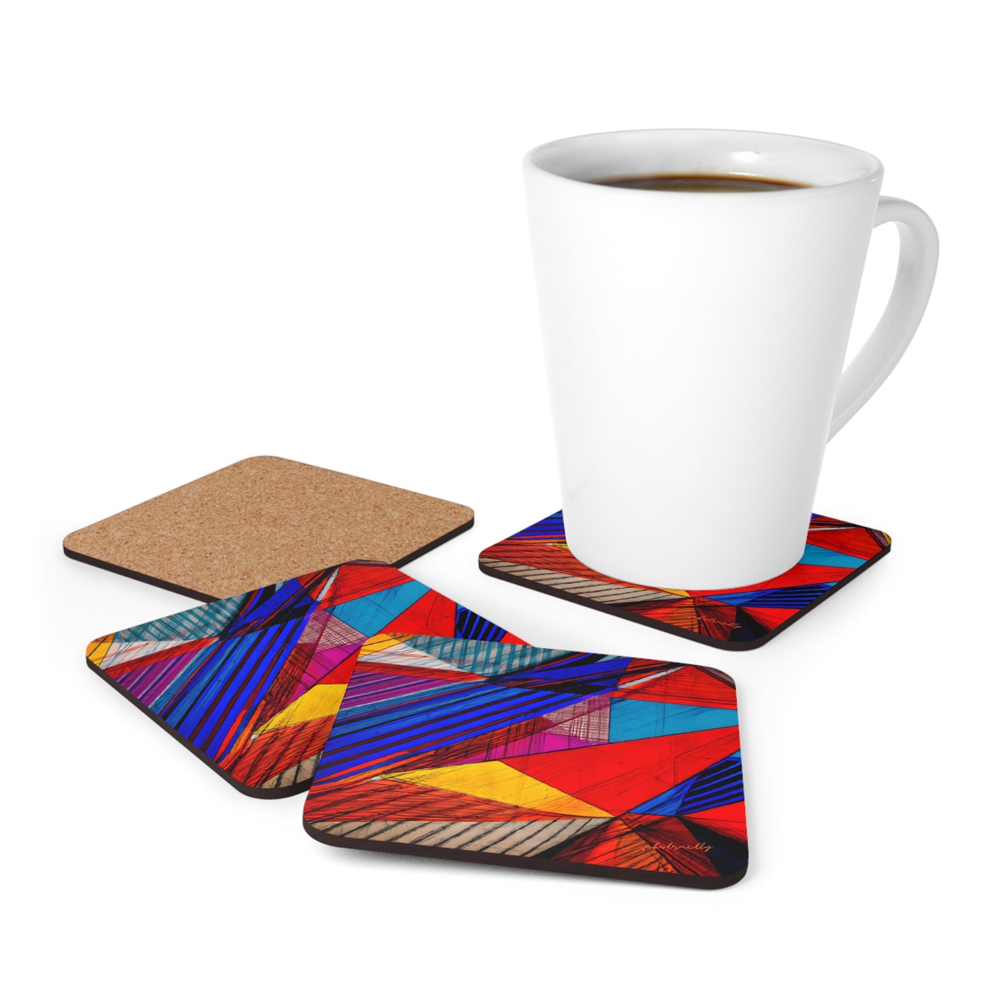 Beverly Weissman - Strong Force, Abstractly - Corkwood Coaster Set of 4