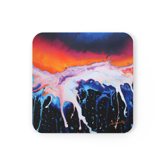 Bischoffite Alloy - Chemistry, Abstractly - Corkwood Coaster Set of 4