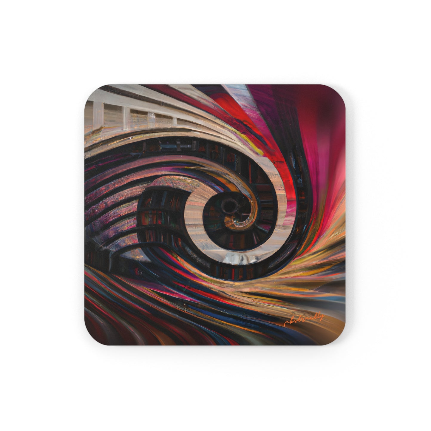 George Strickland - Gravity Force, Abstractly - Corkwood Coaster Set of 4