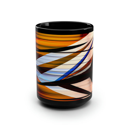 Valerie Schwartz - Magnetic Force, Abstractly - Black Ceramic Mug 15oz