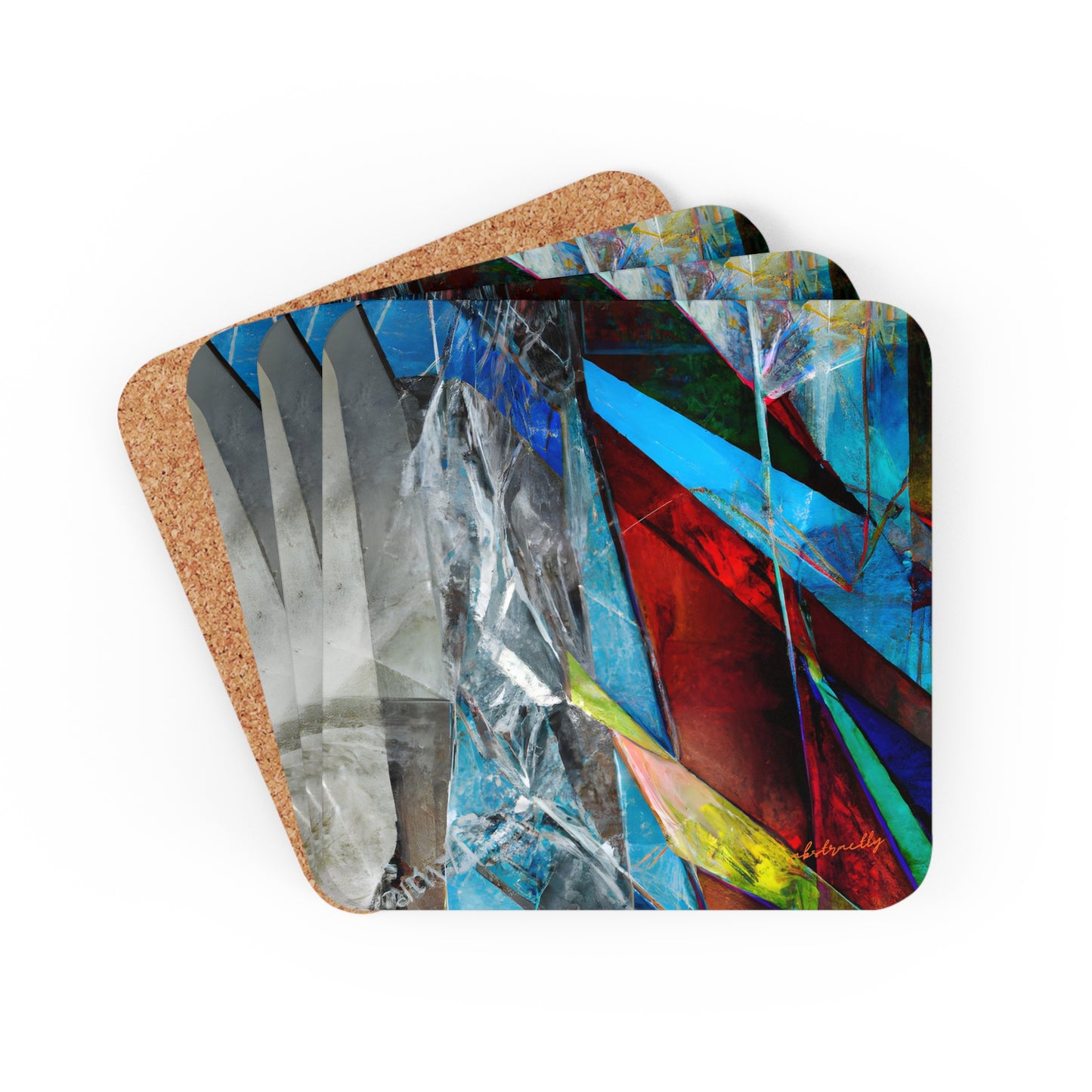 Miles Caldwell - Friction Force, Abstractly - Corkwood Coaster Set of 4