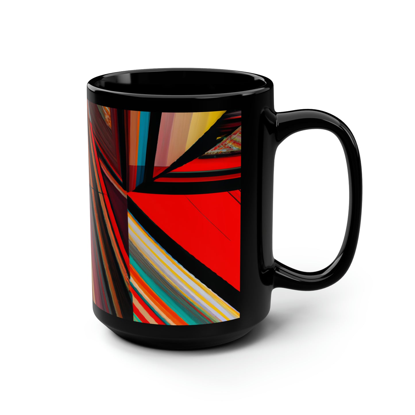 Clara Wentworth - Applied Force, Abstractly - Black Ceramic Mug 15oz