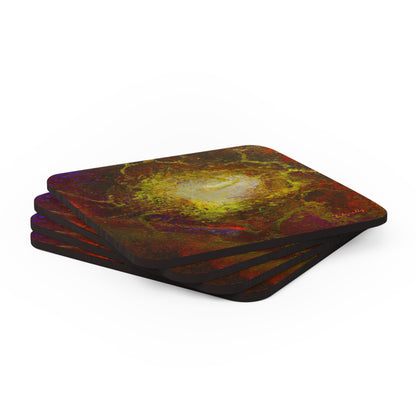 Halsteadium Hexane - Chemistry, Abstractly - Corkwood Coaster Set of 4