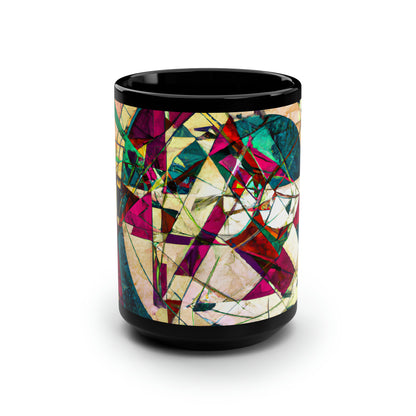 Doris Marshall - Electromagnetic Force, Abstractly - Black Ceramic Mug 15oz