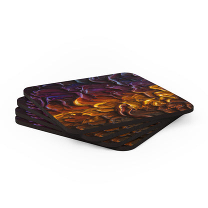 Galactonium Oxide - Chemistry, Abstractly - Corkwood Coaster Set of 4