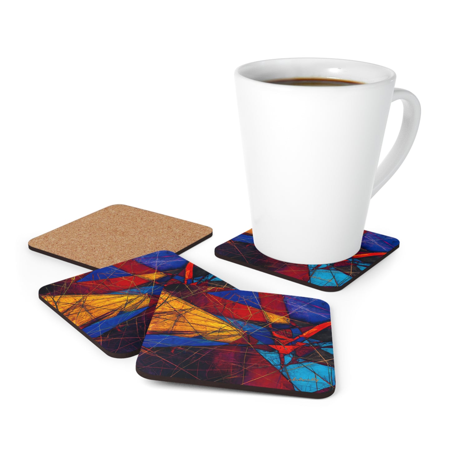 Lillian Thomason - Magnetic Force, Abstractly - Corkwood Coaster Set of 4