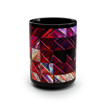 Nancy Hartley - Friction Force, Abstractly - Black Ceramic Mug 15oz