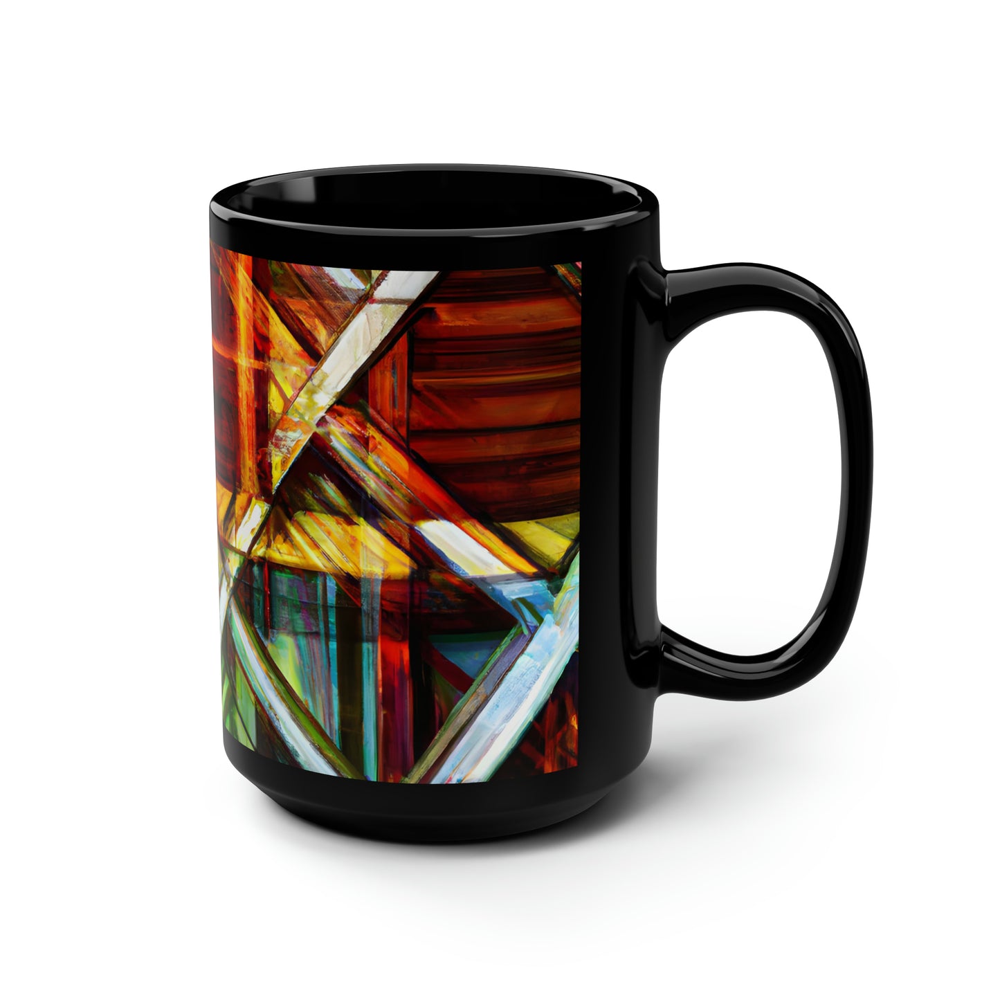 Aurelia Reynolds - Applied Force, Abstractly - Black Ceramic Mug 15oz