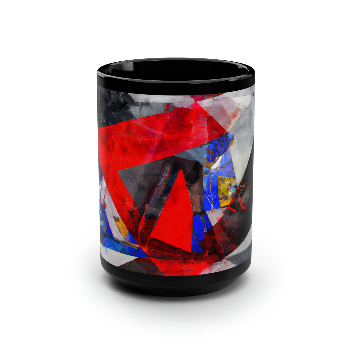 William Kerrigan - Friction Force, Abstractly - Black Ceramic Mug 15oz