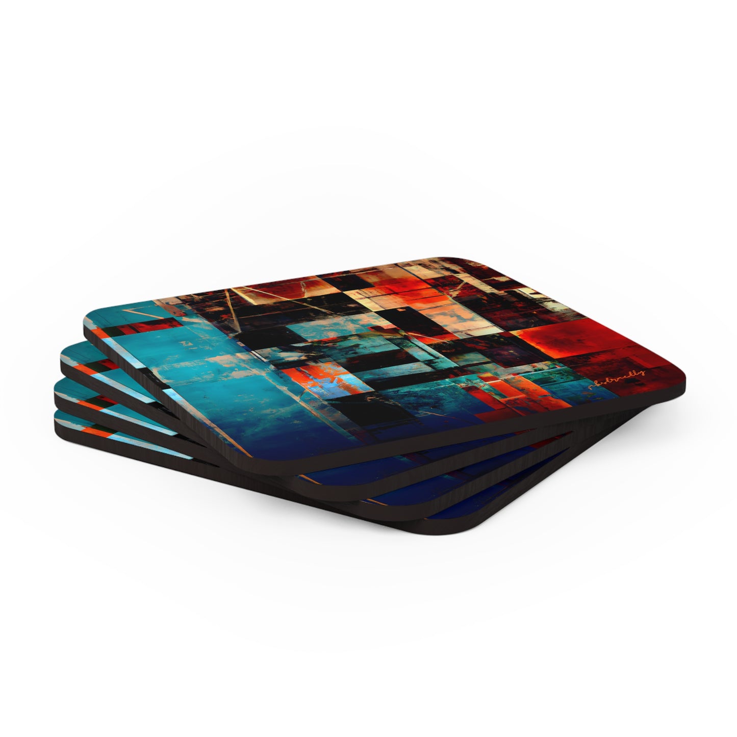 Harvey Sterling - Weak Force, Abstractly - Corkwood Coaster Set of 4