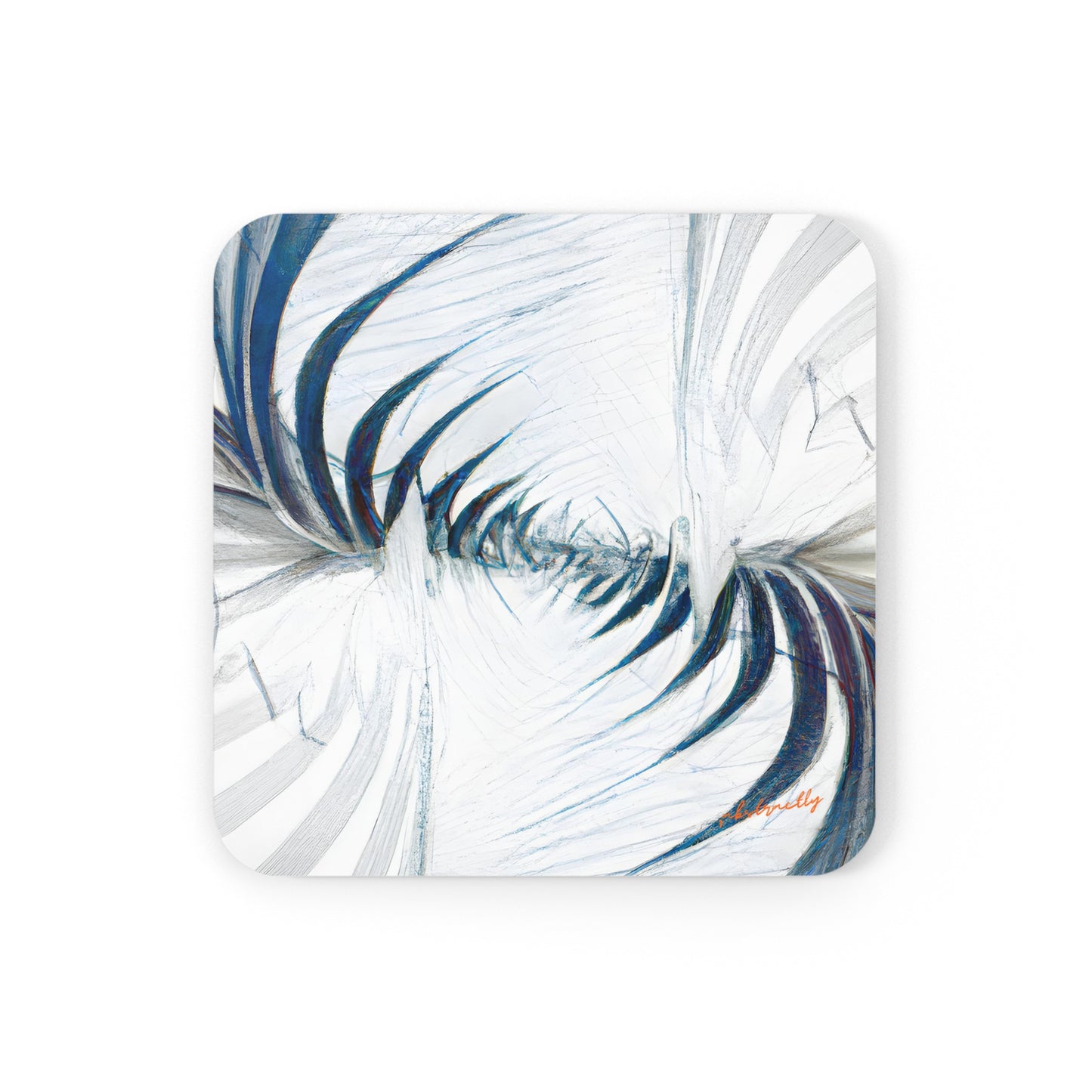 Cassandra Steller - Magnetic Force, Abstractly - Corkwood Coaster Set of 4