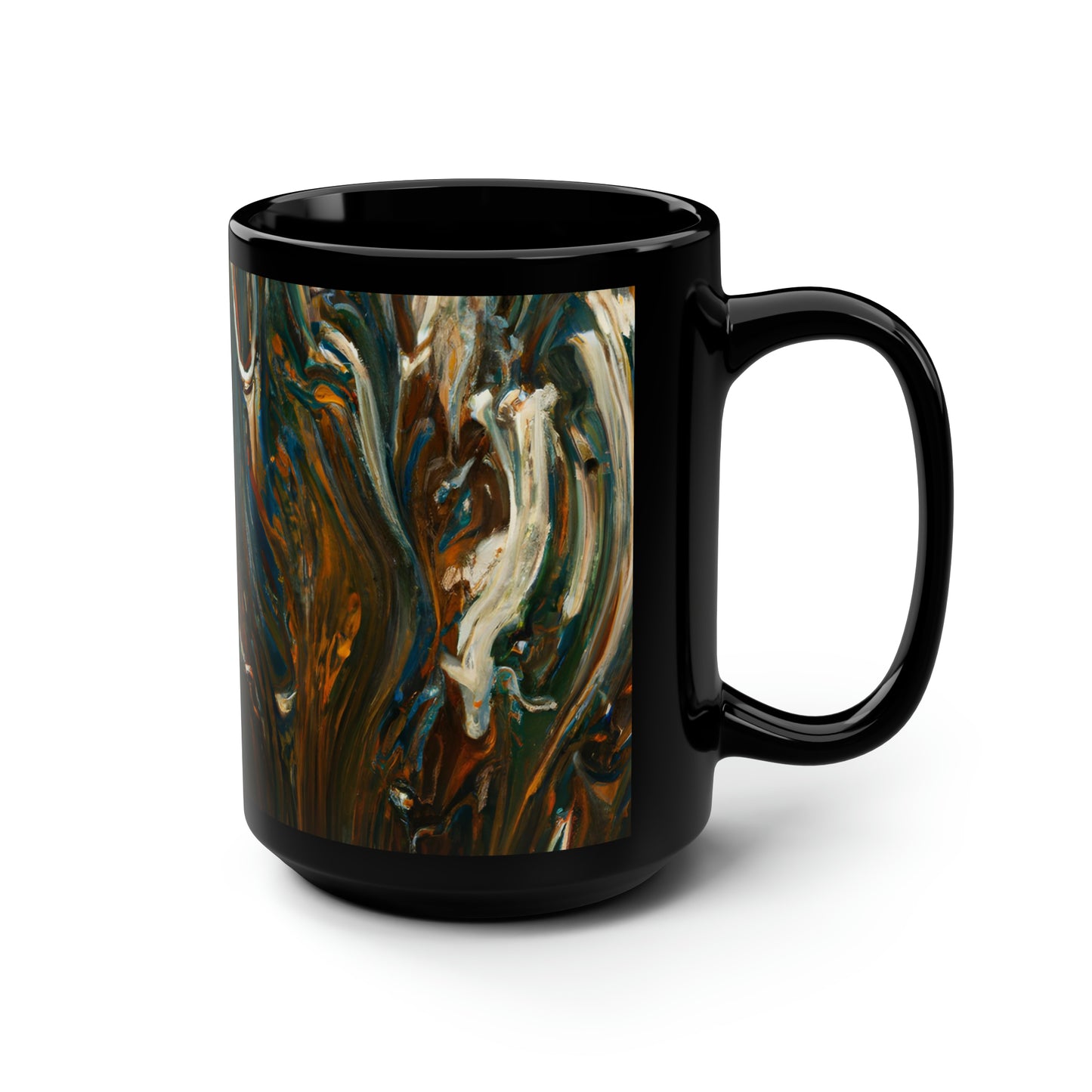 Hovenite Crystalline Matrix - Chemistry, Abstractly - Black Ceramic Mug 15oz