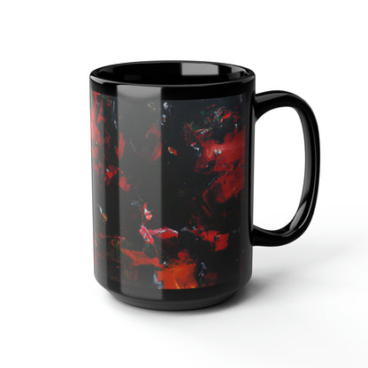 Frostivium Crystalloid - Chemistry, Abstractly - Black Ceramic Mug 15oz