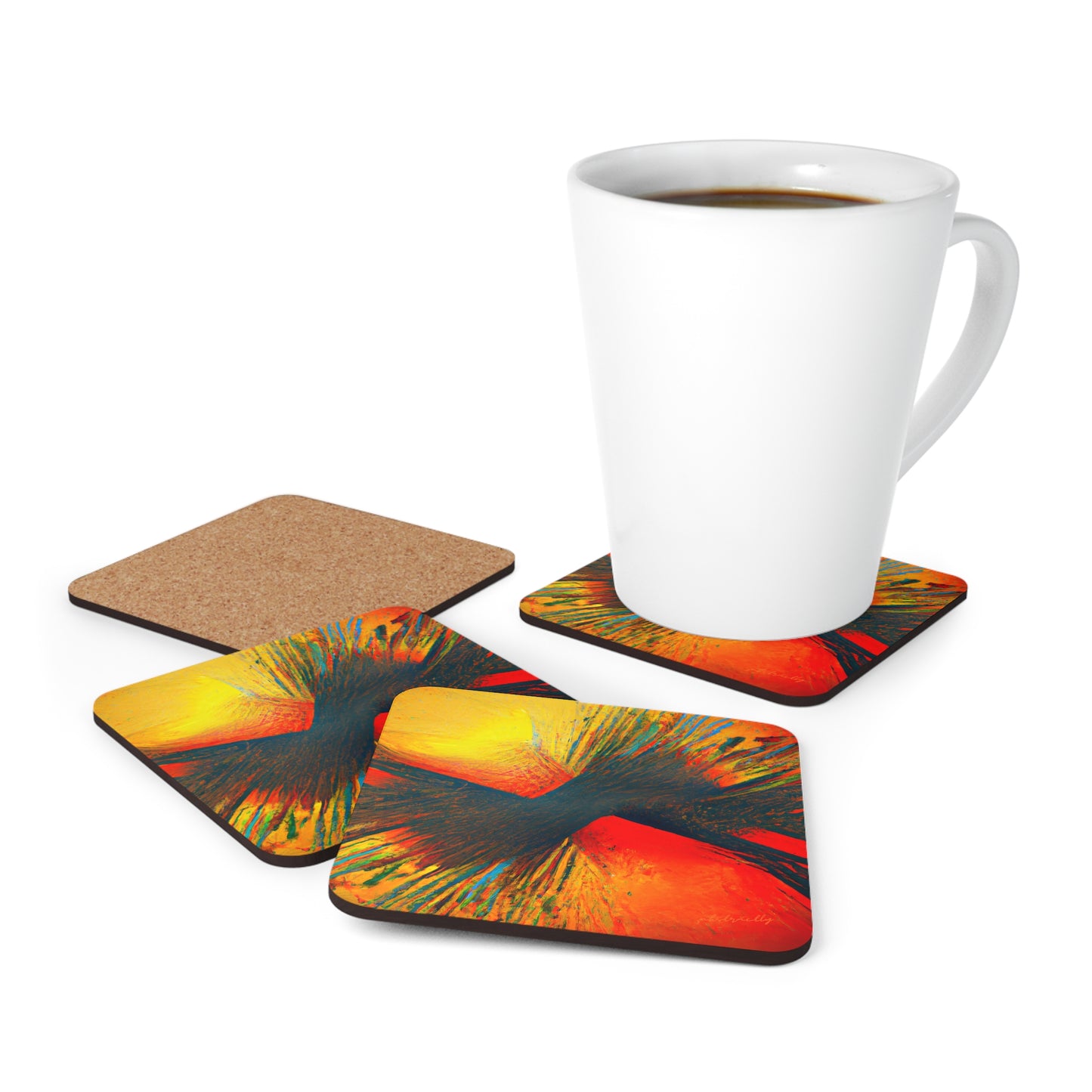 Frances Richter - Gravity Force, Abstractly - Corkwood Coaster Set of 4