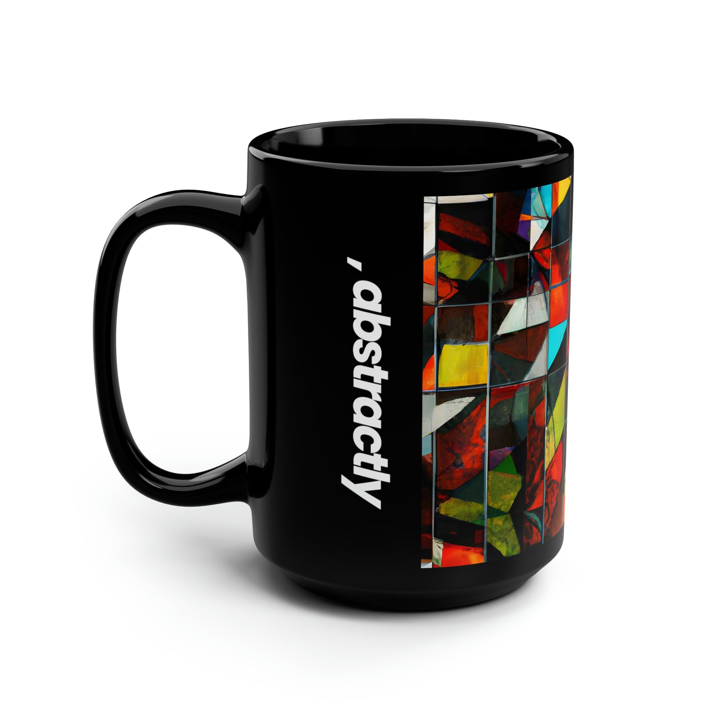 Maxine Cavanaugh - Friction Force, Abstractly - Black Ceramic Mug 15oz