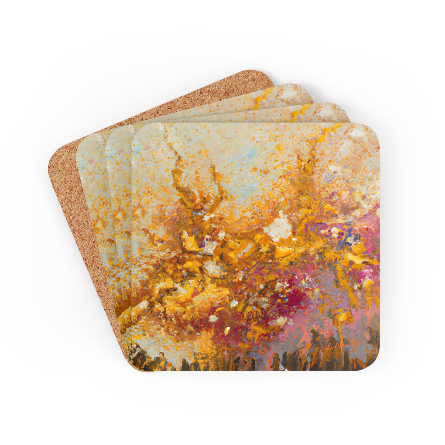 Spectral Bismuth Oxide - Chemistry, Abstractly - Corkwood Coaster Set of 4