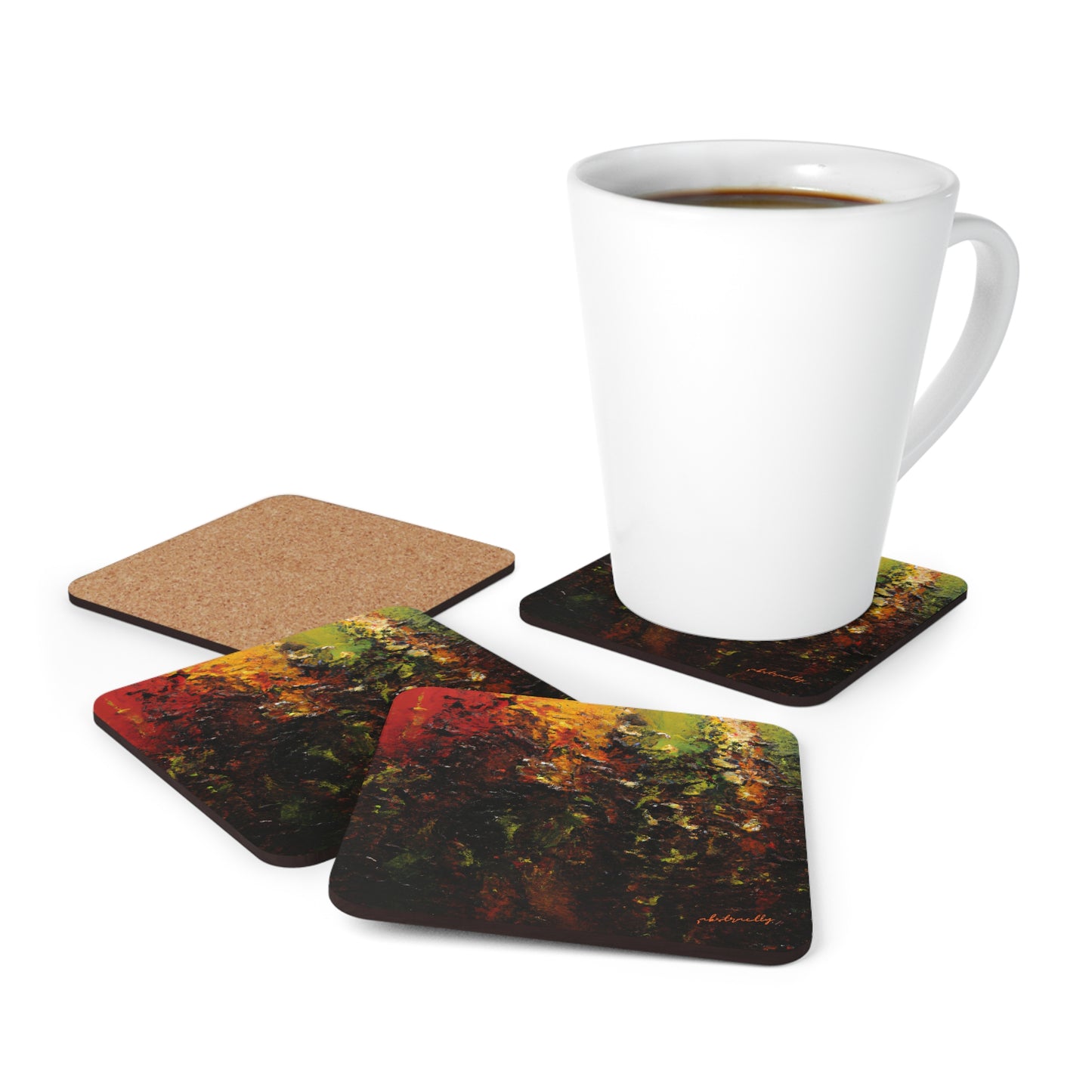 Plutonian Starstone - Chemistry, Abstractly - Corkwood Coaster Set of 4