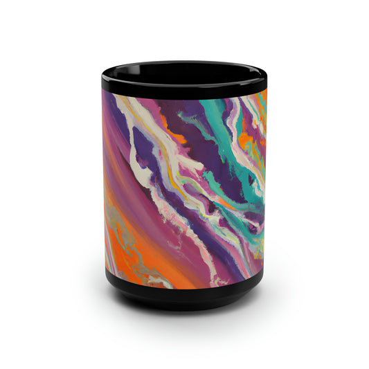 Gustavine Crystalidian - Chemistry, Abstractly - Black Ceramic Mug 15oz