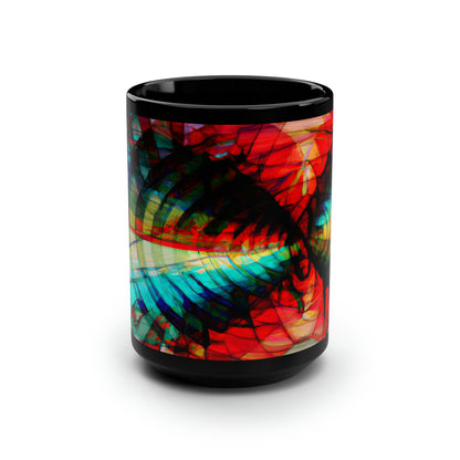 Yulia Sparks - Electromagnetic Force, Abstractly - Black Ceramic Mug 15oz