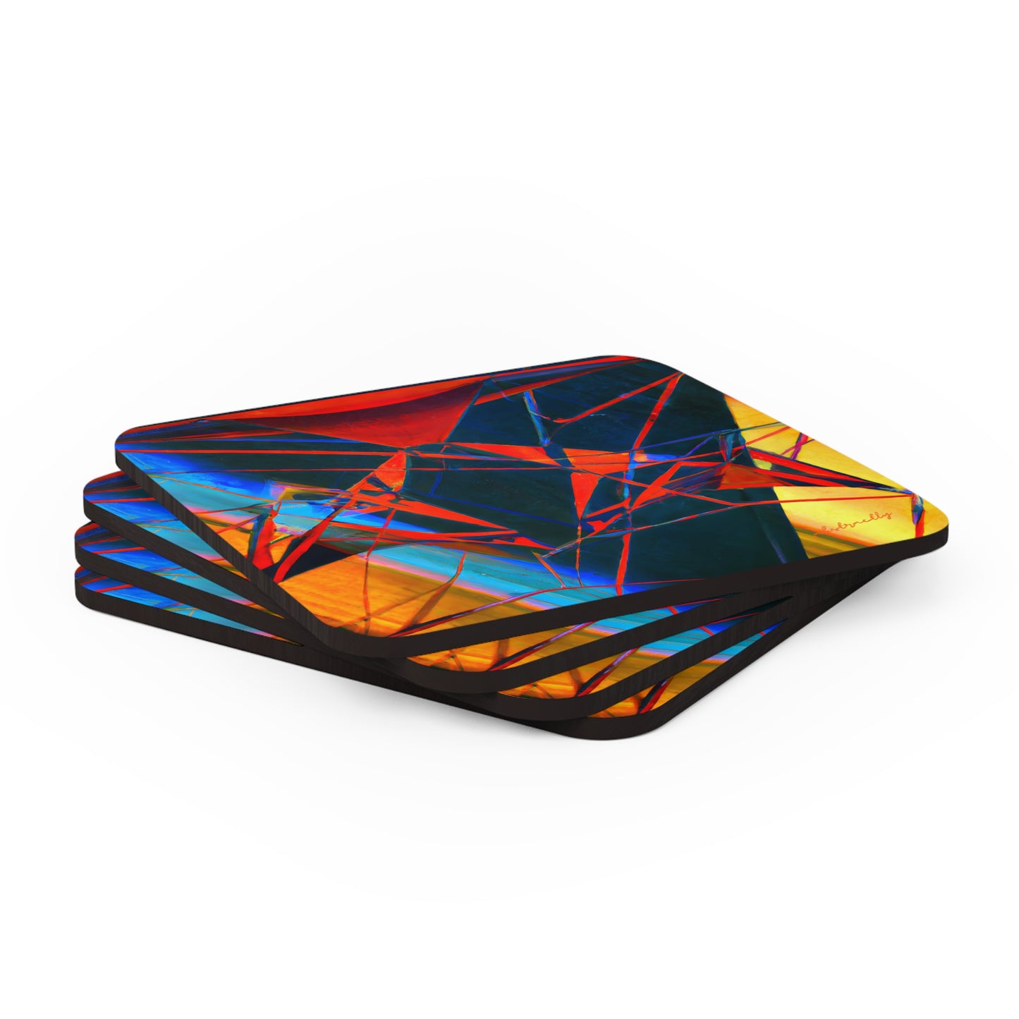 Victoria Bennet - Magnetic Force, Abstractly - Corkwood Coaster Set of 4