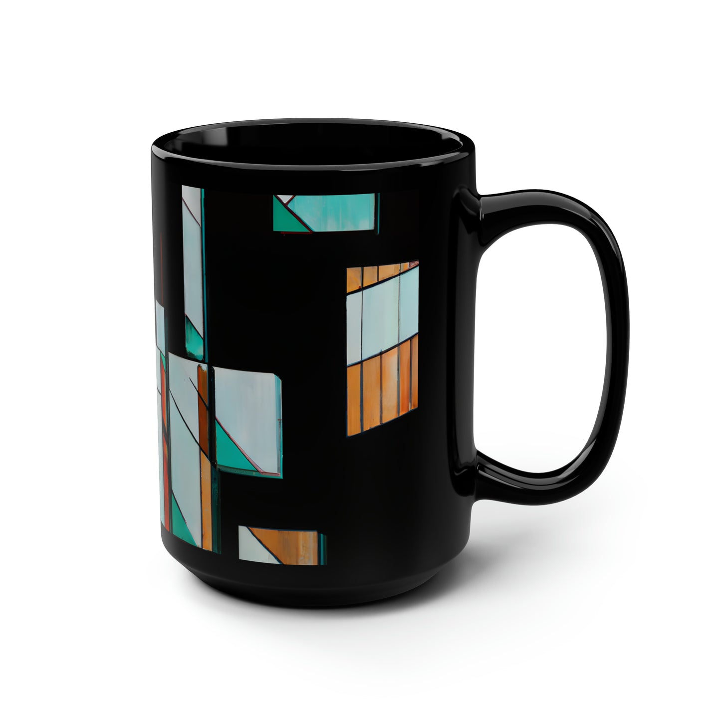 Ava Eisenstein - Friction Force, Abstractly - Black Ceramic Mug 15oz