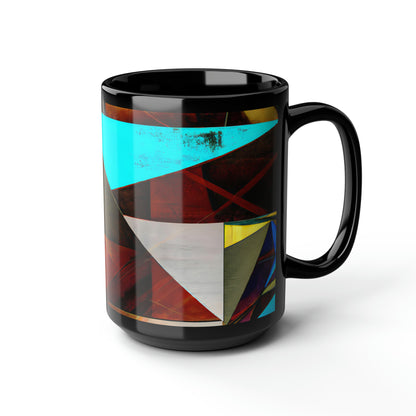 Julian Firth - Friction Force, Abstractly - Black Ceramic Mug 15oz