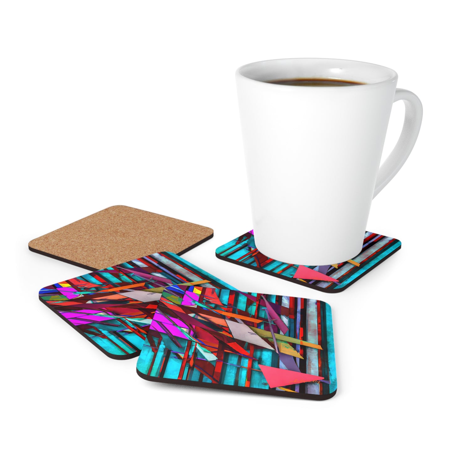 Iris Leonard - Electric Force, Abstractly - Corkwood Coaster Set of 4