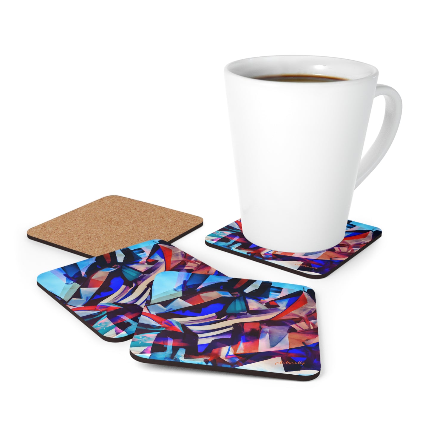 Virginia Berkeley - Normal Force, Abstractly - Corkwood Coaster Set of 4